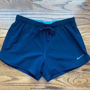 Navy and Teal Nike Running Short